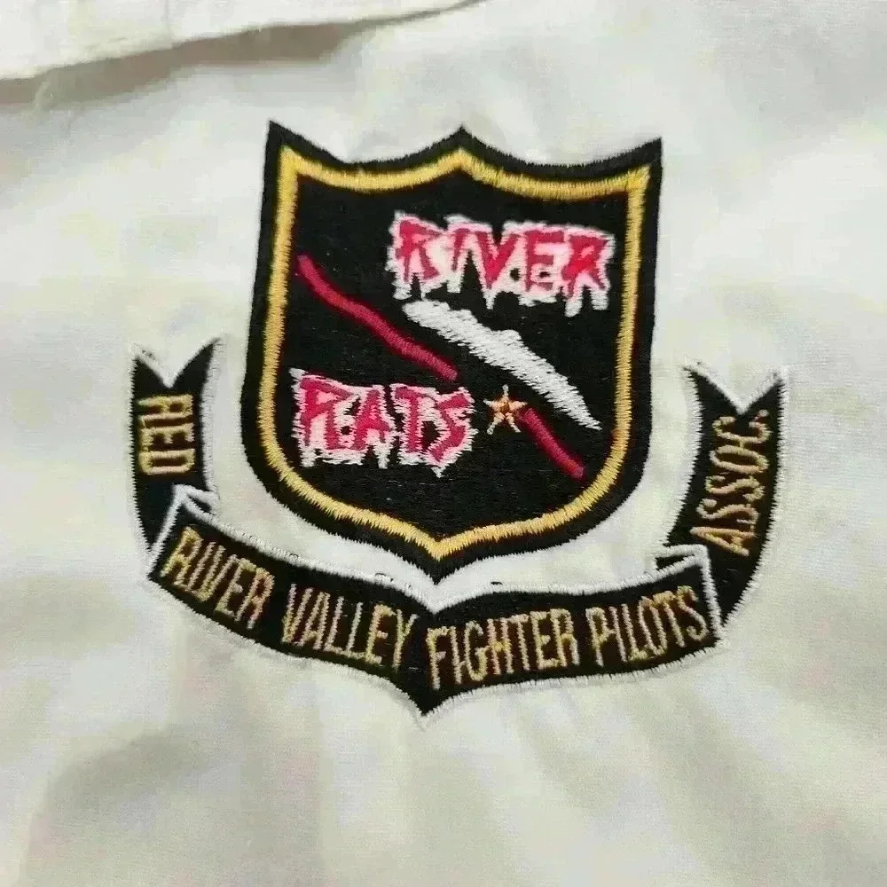 Fighter Pilots Assocation White Vintage Windbreaker,US Mens Medium (listing as)